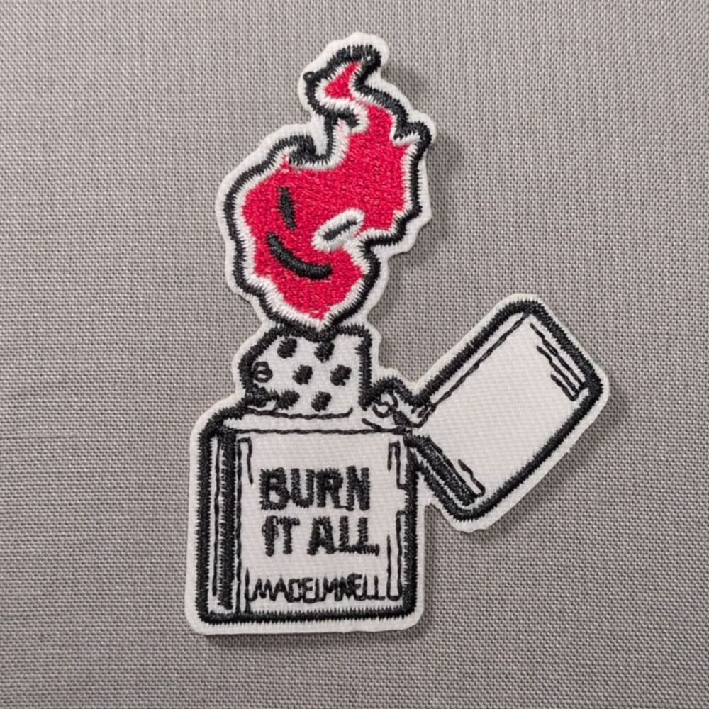 Burn It All Flame and Lighter Iron On Patch | Gothic Patch